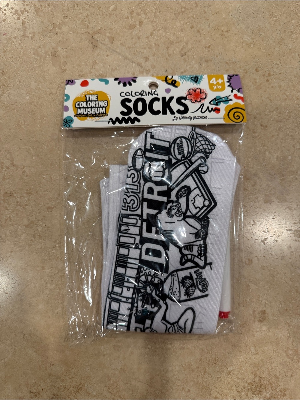 Detroit Michigan Coloring Socks
